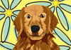 Talking Retriever with Flowers