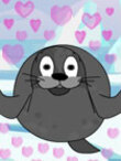 A grey seal with outstretched flippers, as if he's grabbing the camera to kiss the viewer. 