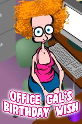 A woman studies the calendar in her office cubicle.