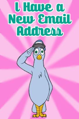 A homing pigeon standing at attention, and saluting the viewer.