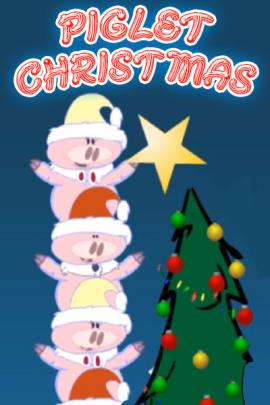 Piglets wearing Santa hats, and holding wreaths dance, and sing a Christmas song in front of their mother.