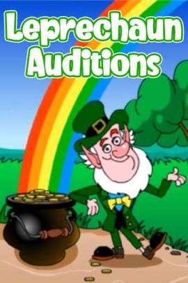 A bearded leprechaun leans against his pot of gold with a cheerful smile on his face in the thumbnail of this animated St Patrick's Day ecard.