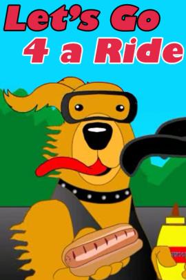 Two dogs ride a motorcycle. The dog on the back of the motorcycle holds a bottle of mustard.