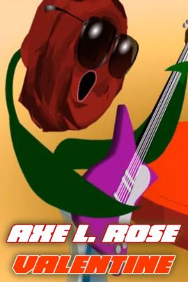 A rose wearing sunglasses ,and playing a guitar.