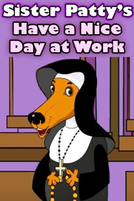 A dog in a nun outfit.