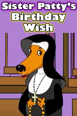 A dog in a nun outfit.