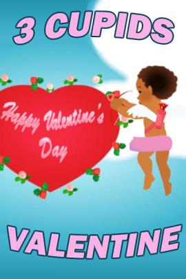 A cupid holding a basket of flowers.