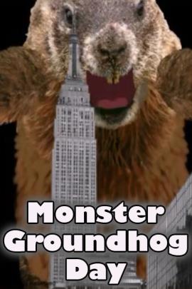 Screaming celebrities run away from a gigantic groundhog, who is knocking over skyscrapers.
