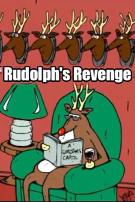 A Rubes by Leigh Ruben cartoon reindeer. He’s got a red nose, so it’s Rudolph, he’s wearing glasses, and looks irked while he reads through the book: A Christmas Carol.