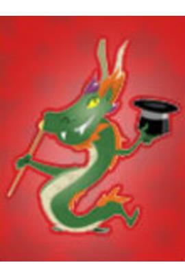 A colorful Chinese dragon dances, while holding a top hat and cane.