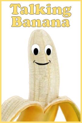 A partially peeled banana with a cartoon face. 