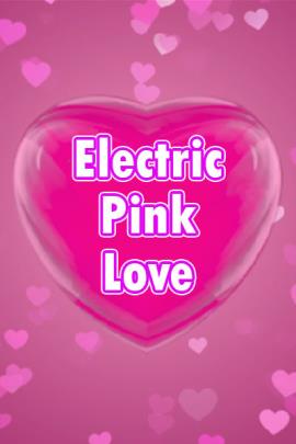 This Valentine's Day ecard shows a hot pink heart in the center against a dark background with small pink hearts in it. The text reads, "Electric Pink Love".