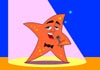 A singing starfish in a bowtie.