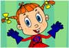 A small girl dressed in a superhero outfit, complete with cape.