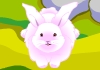 A pink, smiling bunny.