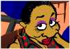 A 30-something black woman leans toward the viewer to impart some knowledge.