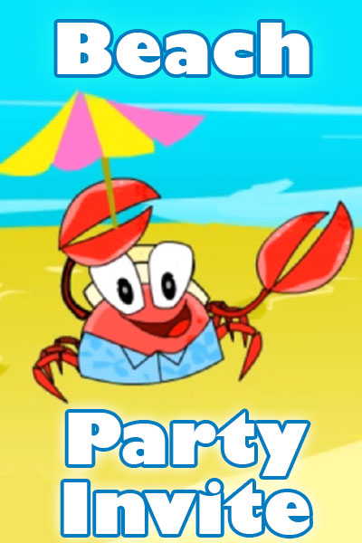 Beach Party Invite e card