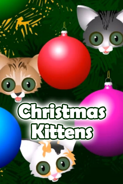 Two wide eyed kittens are surrounded by colorful Christmas ball ornaments as they peek out from inside the Christmas tree.