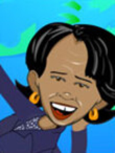 An animated Condaleeza Rice.