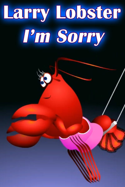 In this funny apology ecard a lobster prepared to do a trapeze act in a circus.