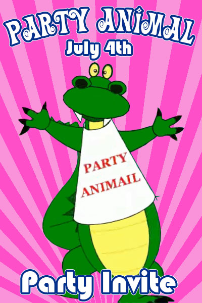 Party Animal July 4th Party Invite