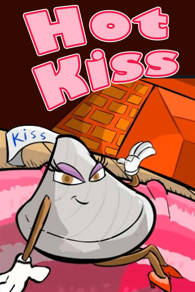 A chocolate candy kiss, posing seductively, and waving at the viewer.