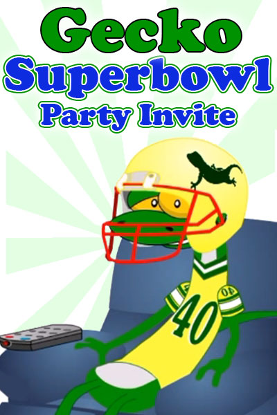 Gecko Super Bowl Invite ecard