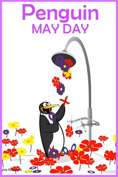 Penguin May Day ecard