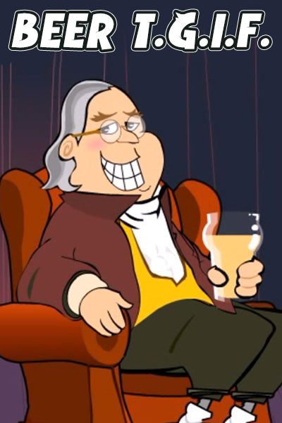 An animated Ben Franklin grins at the viewer.