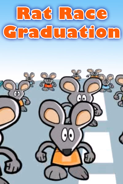 The thumbnail image for this free graduation ecard is three rats. One rat is dressed casually, and wearing sunglasses. The other rats are carrying the first rat in a litter.