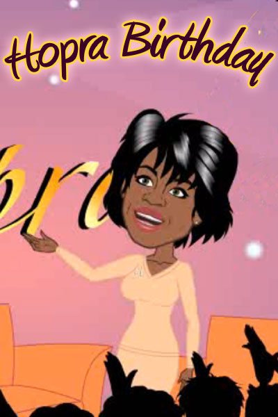 A cartoon version of Oprah. 