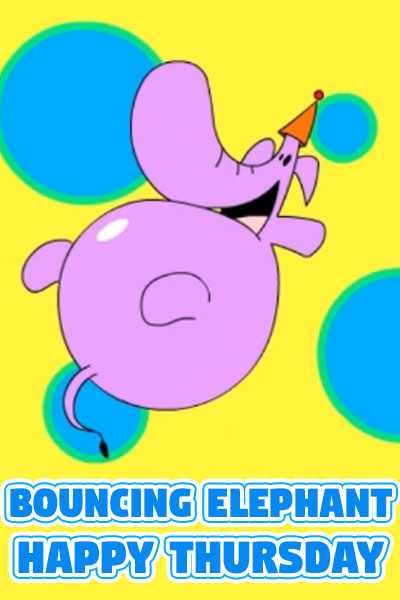 Bouncing Elephant Happy Thursday Ecard