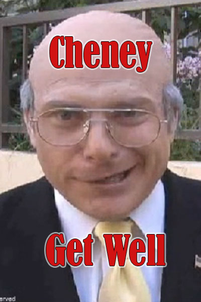 A man dressed as Dick Cheney.