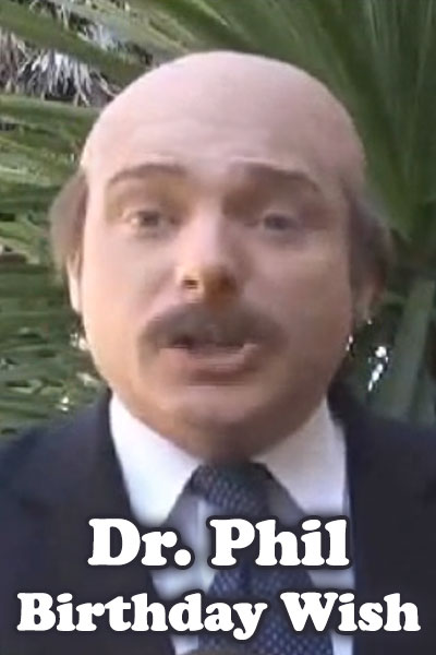 A man impersonating television personality Dr. Phil.