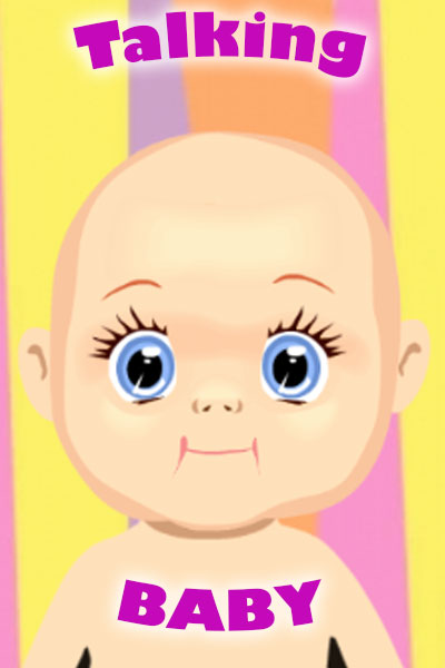 An image of a happy, cartoon baby.