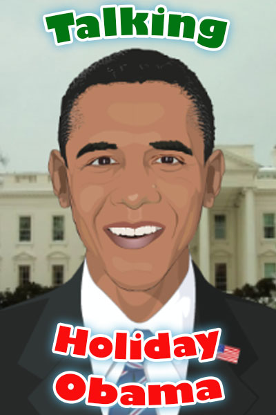 An animated Barack Obama smiles at the viewer. The White House is in the background.