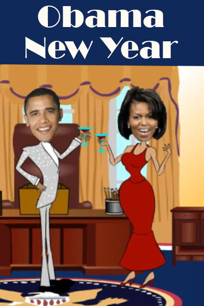 Barack Obama, and his wife Michelle, dance around the oval office on New Years. 