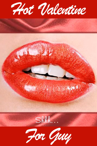 A closeup for a pair of glossy, red lips.