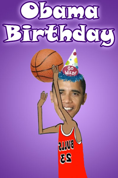 A photo of Barack Obama’s face, added to the cartoon body of a basketball player.