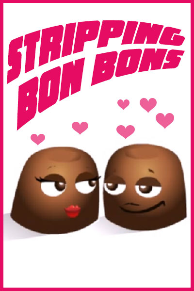 Two chocolate bon bon candies staring seductively at each other.