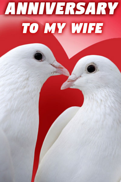 A pair of doves, with a big red heart behind them.