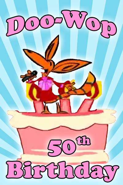 A cartoon fennec fox, dressed in a colorful outfit, and singing a birthday song into a microphone.
