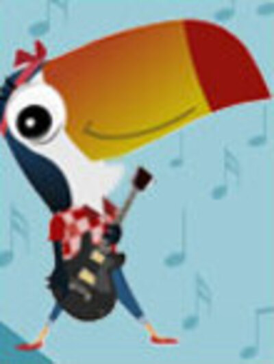 A fun friendship ecard featuring a smiling toucan playing a guitar.