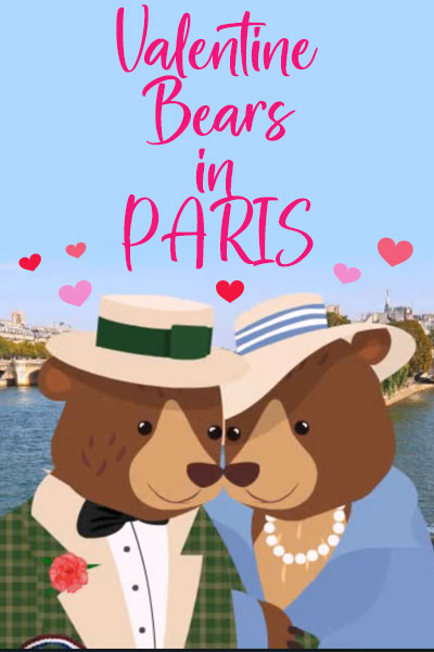 Two bears in love embrace in Paris.
