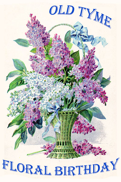 A vase, containing colorful hyacinth blossoms is featured in this free traditional ecard.