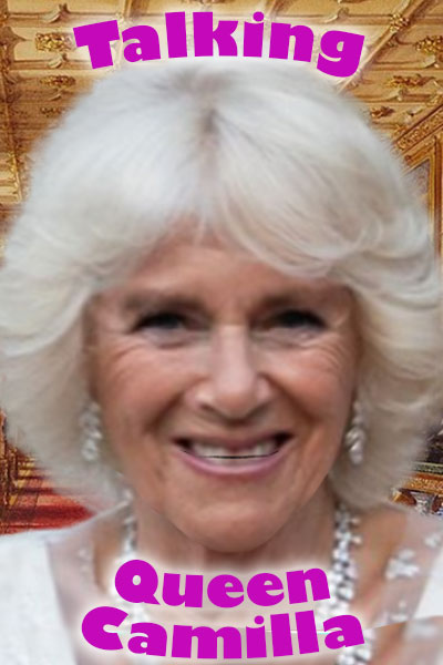 A photo of a smiling Queen Camilla.