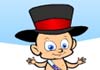 A baby wearing a diaper, sash, top hat, and tap shoes does a little dance. The ecard title New Years Tap Dance is written above it.