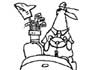 A Mike Du Jour cartoon of a man peeking around a tree trunk, attempting to hit a golf ball that is very close to the trunk. The ecard title Golf Birthday is written above him.