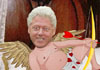 A cupid, but instead of the face of a cherub, it has the face of Bill Clinton.