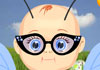 A baby in a bumblebee costume, and cat-eye glasses.